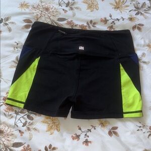 Victoria's Secret Black and Neon Green Athletic Shorts